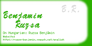 benjamin ruzsa business card